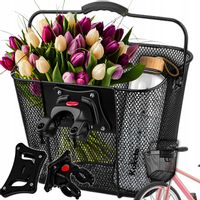 DUŻY KOSZ NA ROWER METALOWY KOSZYK ROWEROWY NA KIEROWNICĘ SYSTEM CLICK XXXL