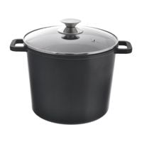 Garnek GRANITOWY ze szklaną pokrywką wysoki do gotowania duszenia 7,6L