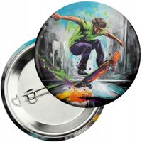 Przypinka z agrafką 59mm - DESKOROLKA SKATE SPORT OLLIE