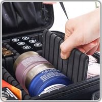 Kosmetyczka Kuferek Organizer Podróżna na Kosmetyki + LUSTRO LED na USB