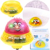 Fontanna Ośmiornica Ufo do Kąpieli Tryska Wodą Jeździ Świeci LED- czerwona