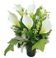 Bukiet do wazonu na grób stroik na cmentarz wiązanka sztuczne kwiaty