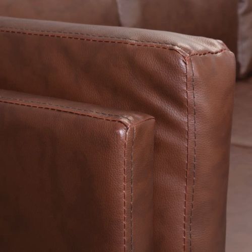 Sofa Narożna, Sztuczna Skóra, Brąz na Arena.pl