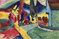 Plakat 30x20cm Landscape with Two Poplars, Wassily Kandinsky