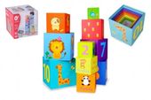 Wieża Edukacyjna Układanka Zestaw Konstrukcyjny Kolorowy Zwierzątka Pudełko