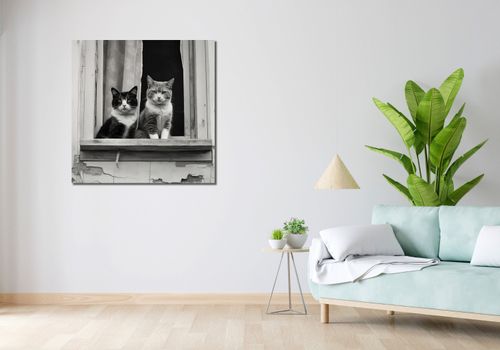 Obraz 90x90cm Para w Oknie na Arena.pl