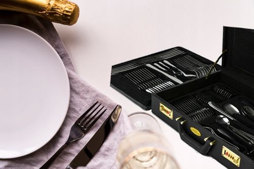 KOMPLET SZTUĆCÓW 72 EL WALIZKA DLA 12 OSÓB zestaw srebrne sztućce na Arena.pl