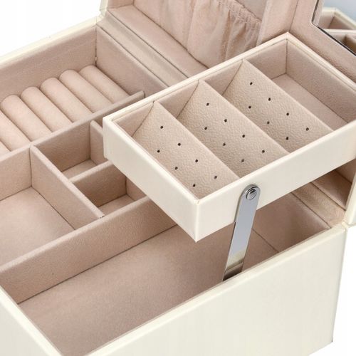 SZKATUŁKA NA BIŻUTERIĘ PUDEŁKO KUFEREK POJEMNY ORGANIZER ELEGANCKI C2 na Arena.pl