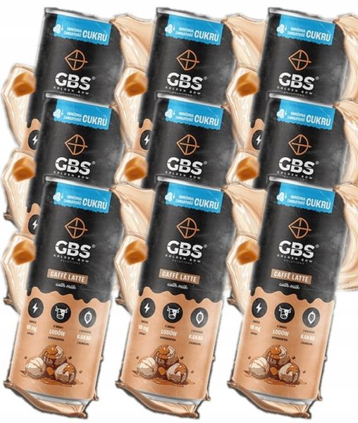 GBS Caffe Latte o smaku Lodów Krówkowych 9x250ml napój kawowy w puszce zdjęcie 1