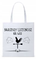 Dla Listonosza Prezent Torba Eco Biała Shopper Z Nadrukiem Ze Zdjęciem