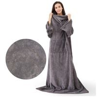 koc z rękawami ciepły futrzak duży szlafrok 2w1 kocobluza oversize koc tv