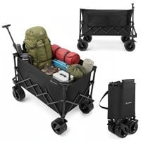 Wózek transportowy HyperMotion składany 200 l czarny z regulowaną rączką