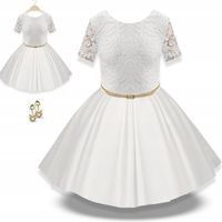 Sukienka WIZYTOWA całe koło ELEGANCKA koronka ażur WHITI 134 RIMKO