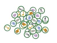 Konfetti papierowe Safari okrągłe dzikie zwierzątka z dżungli 36 szt.