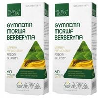 Suplement diety Gymnema Morwa Berberyna Medica Herbs - 2x60 kapsułek 500 mg