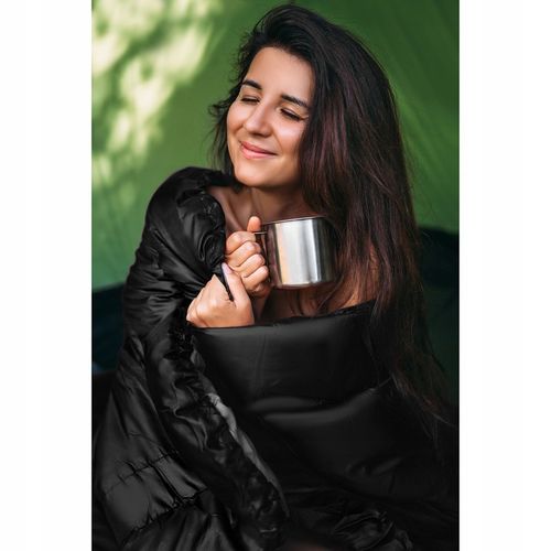 Śpiwór Turystyczny z Kapturem Ciepły Mumia Kołdra 2w1 Lekki + Pokrowiec XXL na Arena.pl