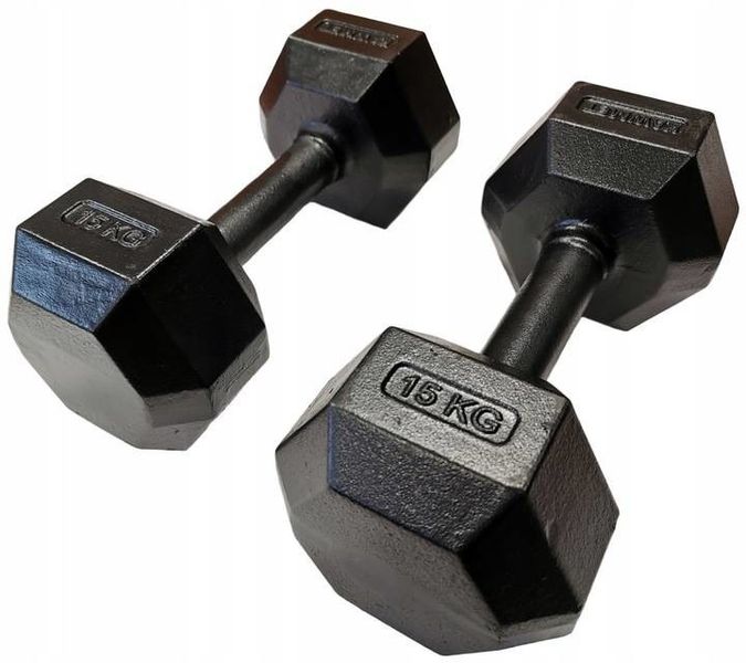 Hantla żeliwna hexagonalna HEX 15 kg zdjęcie 3