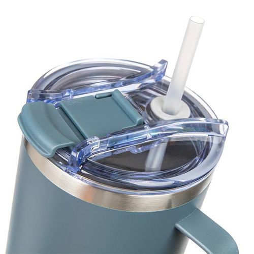 stalowy kubek termiczny termos 1200ml z rączką i słomką banquet twain szary na Arena.pl