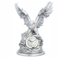 LIVELLO Zegar Kominkowy Stojący Ceramiczny Retro Srebrny 41,5 cm Duży ORZEŁ