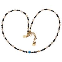 Naszyjnik mix - Turmalin, cytryn, apatyt i srebro złocone