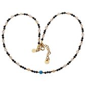 Naszyjnik mix - Turmalin, cytryn, apatyt i srebro złocone