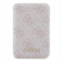 Guess Powerbank indukcyjny 15W GUPB5FP4EMGP 5000mAh różowy/pink 4G Leather