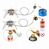 6800W Doskonała MINI kuchenka turystyczna gazowa na kartusze z adapterem