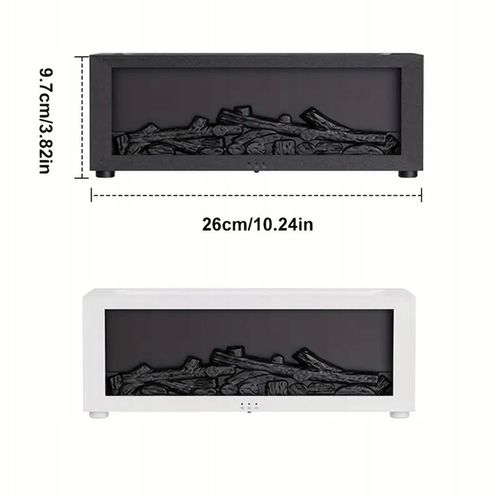 Nawilżacz powietrza z efektem kominka, dyfuzor, 6 kolorów RGB - czarny na Arena.pl