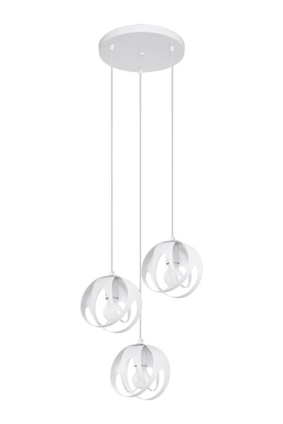 Industrialna lampa wisząca SL.1084 loftowa nad łóżko biała zdjęcie 1