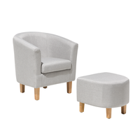 Fotel z podnóżkiem szary HOLDEN