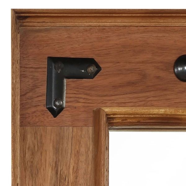 Lustro z ramą z litego drewna akacjowego, 50 x 50 cm zdjęcie 3