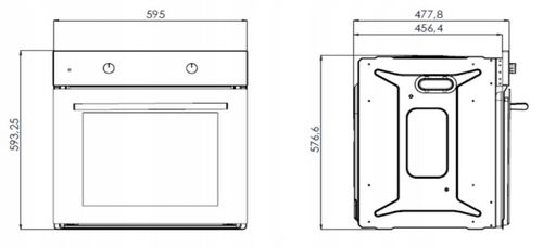 PIEKARNIK DO ZABUDOWY GŁĘBOKOŚĆ 50cm ELEKTRYCZNY 54L CZARNY 60cm na Arena.pl