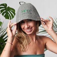 Czapka do sauny szara z 100% naturalnej wełny filcowej uniwersalna