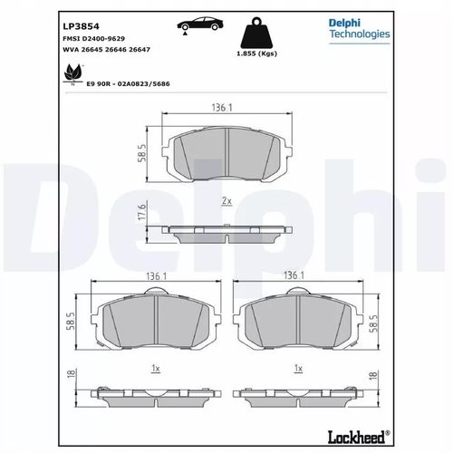 Klocki hamulcowe DELPHI LP3854 na Arena.pl
