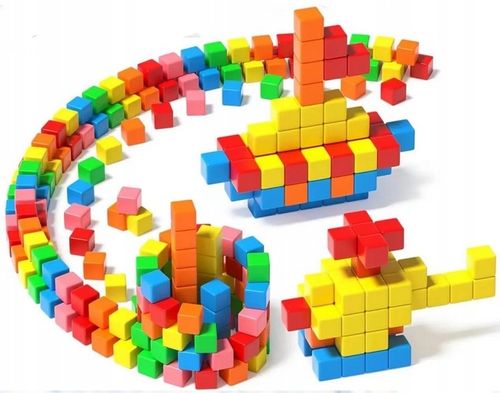 KLOCKI MAGNETYCZNE KOSTKA KOLOROWE SZEŚCIANY FIGURY 3D 69 elementów na Arena.pl