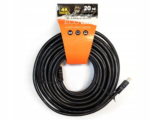 Kabel HDMI-HDMI 2.0V 4K 20m Cabletech Eco Line solidny na Arena.pl