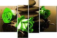 130CM 85 OBRAZ 4 ELEM WENGE LIMONKA ŚCIENNY