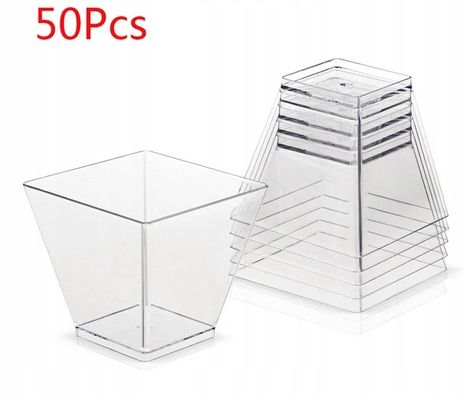 50XPucharki PIRAMIDA 60ml+łyżeczki 50szt NA PRZEKĄSKI POJEMNIKI NA DESERY zdjęcie 11