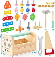 DREWNIANA SKRZYNKA Z NARZĘDZIAMI dla Dzieci Mały Majsterkowicz - PREZENT