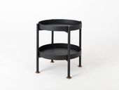 Stolik kawowy HANNA METAL 40-2F - czarny, stolik nocny, stolik boczny