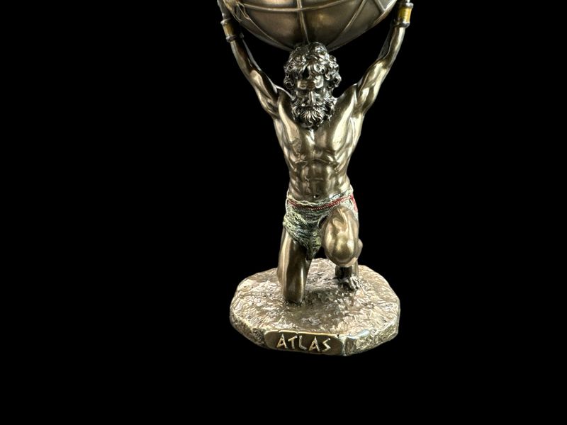 Figurka Rzeźba Statuetka GRECKI TYTAN ATLAS TRZYMAJĄCY ZIEMIĘ WU78109A4 zdjęcie 8