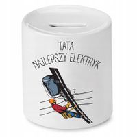 Skarbonka Dla Taty Tata Najlepszy Elektryk Prezent Z Nadrukiem Ze Zdjęciem
