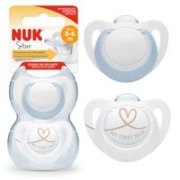 NUK Smoczek uspokajający silikonowy GENIUS STAR 0-6m 2 sztuki BOY