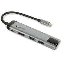 verbatim adapter hub usb-c - usb-c/      2xusb-a 3.0/hdmi/eternet
