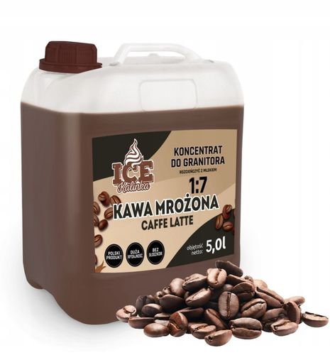 Syrop kawowy 5l CAFFE LATTE FRAPPE waga 6,7kg mrożona kawa, granita, shake na Arena.pl
