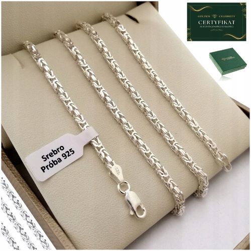 SREBRNY ŁAŃCUSZEK MĘSKI SPLOT KRÓLEWSKI 55 CM SREBRO 925 + GRATISY + GRAWER na Arena.pl