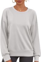 Bluza damska oversize krótka luźna z długim rękawem beżowa szara rozm M