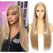 Peruka blond Sapphirewigs 13x6 lace front długie proste 150% 66 cm