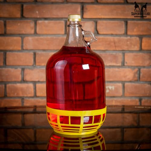 GĄSIOR 5 L - balon dama butelka na wino z zakrętką i koszykiem na Arena.pl