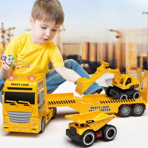 WOOPIE Samochód Laweta z Pojazdami Budowlanymi na Arena.pl